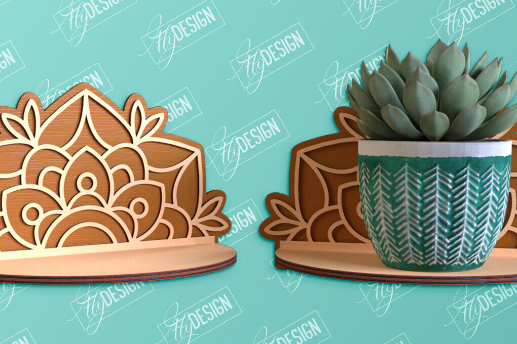 Intra απο ξύλο plywood 3mm-4mm πάχος – Κοπή λέιζερ ραφιών τοίχου φυτών | Διακόσμηση σπιτιού Δίασταση  40x30 cm INTRAFABR-95167546