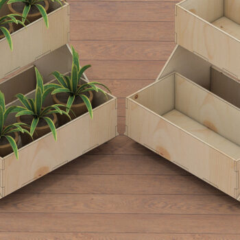 Intra απο ξύλο plywood 3mm-4mm πάχος – Πρότυπα ξυλουργικής Planter Box 256 Δίασταση  20x20 cm INTRAFABR-53993967 - Image 1
