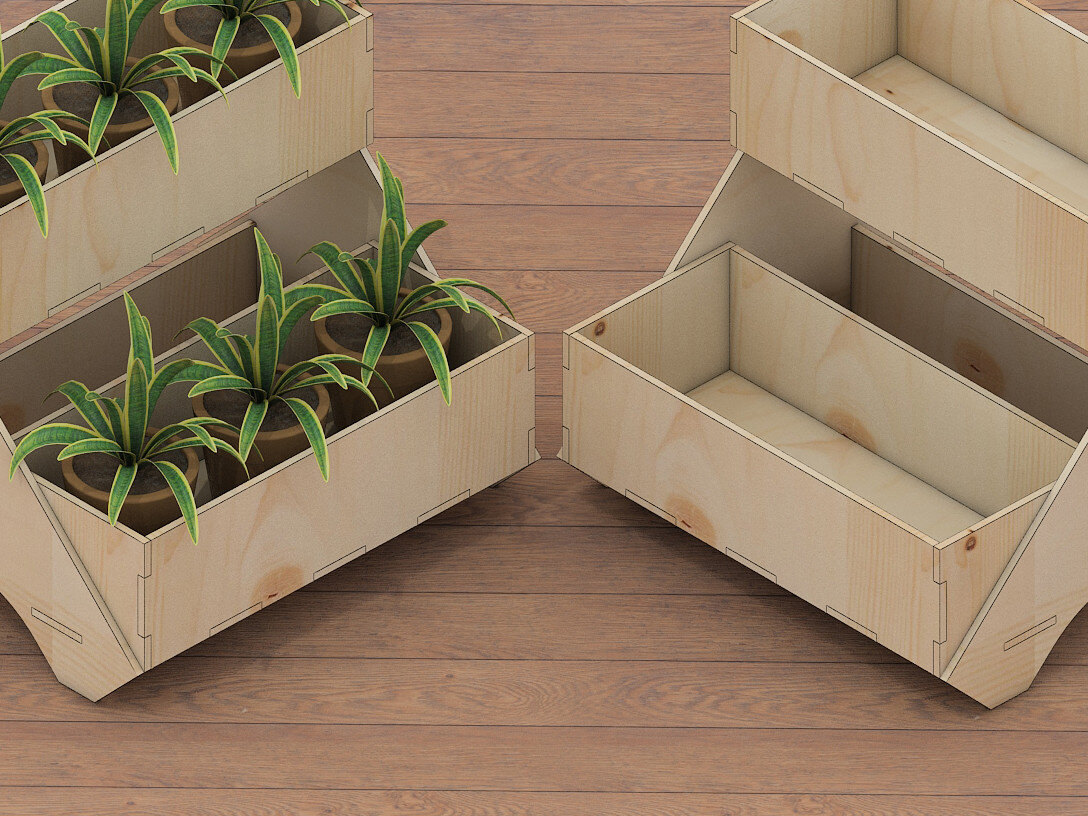 Intra απο ξύλο plywood 3mm-4mm πάχος – Πρότυπα ξυλουργικής Planter Box 256 Δίασταση  20x20 cm INTRAFABR-53993967