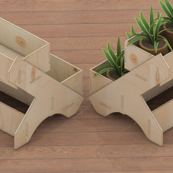 Intra απο ξύλο plywood 3mm-4mm πάχος – Πρότυπα ξυλουργικής Planter Box 256 Δίασταση  20x20 cm INTRAFABR-53993967 - Image 2