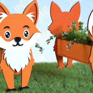 Intra απο ξύλο plywood 3mm-4mm πάχος – Planter Fox | Στήριγμα λουλουδιών | Αρχείο CNC Δίασταση  20x20 cm INTRAFABR-99140429