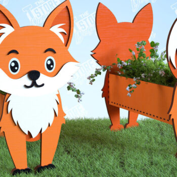 Intra απο ξύλο plywood 3mm-4mm πάχος – Planter Fox | Στήριγμα λουλουδιών | Αρχείο CNC Δίασταση  20x20 cm INTRAFABR-99140429 - Image 1