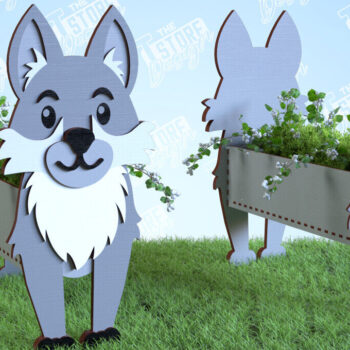 Intra απο ξύλο plywood 3mm-4mm πάχος – Φυτευτής Λύκος | Στήριγμα λουλουδιών | Αρχείο CNC Δίασταση  20x20 cm INTRAFABR-99140422 - Image 1