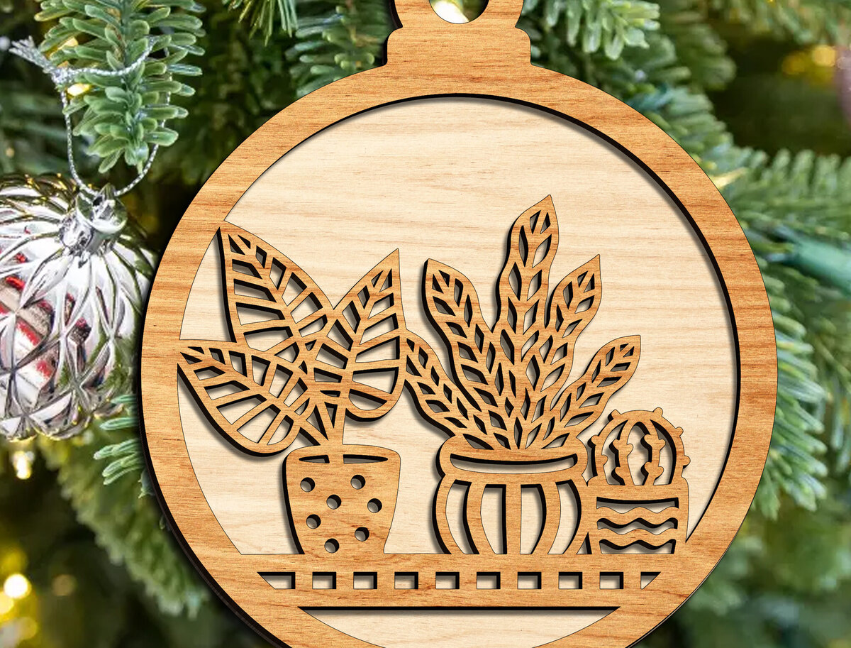 Intra απο ξύλο plywood 3mm-4mm πάχος – Φυτά σε γλάστρες Στολίδι Δίασταση  20x20 cm INTRAFABR-104705734