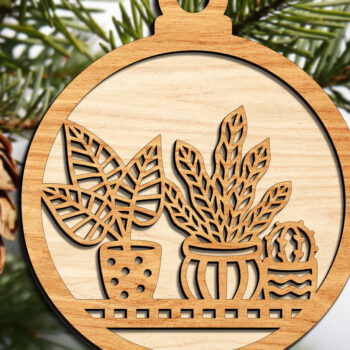 Intra απο ξύλο plywood 3mm-4mm πάχος – Φυτά σε γλάστρες Στολίδι Δίασταση  20x20 cm INTRAFABR-104705734 - Image 2