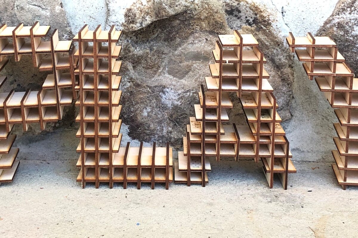 Intra απο ξύλο plywood 3mm-4mm πάχος – PLAY Αποκοπή με λέιζερ Δίασταση  20x20 cm INTRAFABR-36871240