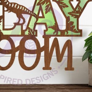 Intra απο ξύλο plywood 3mm-4mm πάχος – Play Room Dinosaur Wall Sign, Αρχείο. Δίασταση  40x30 cm INTRAFABR-97128390