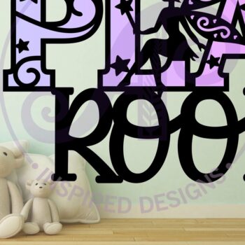 Intra απο ξύλο plywood 3mm-4mm πάχος – Ταμπέλα τοίχου Play Room Fairy, Αρχείο Δίασταση  40x30 cm INTRAFABR-86621743 - Image 2