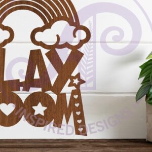 Intra απο ξύλο plywood 3mm-4mm πάχος – Play Room Rainbow Sign Δίασταση  40x30 cm INTRAFABR-85250520