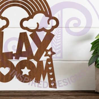 Intra απο ξύλο plywood 3mm-4mm πάχος – Play Room Rainbow Sign Δίασταση  40x30 cm INTRAFABR-85250520 - Image 1