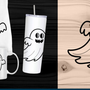 Intra απο ξύλο plywood 3mm-4mm πάχος – Παιχνιδιάρικο αρχείο Cartoon Ghost Cut Laser Δίασταση 20x20 cm INTRAFABR-107414775