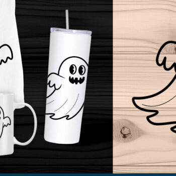 Intra απο ξύλο plywood 3mm-4mm πάχος – Παιχνιδιάρικο αρχείο Cartoon Ghost Cut Laser Δίασταση  20x20 cm INTRAFABR-107414775 - Image 1