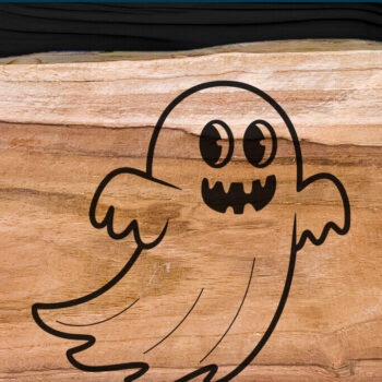 Intra απο ξύλο plywood 3mm-4mm πάχος – Παιχνιδιάρικο αρχείο Cartoon Ghost Cut Laser Δίασταση  20x20 cm INTRAFABR-107414775 - Image 3