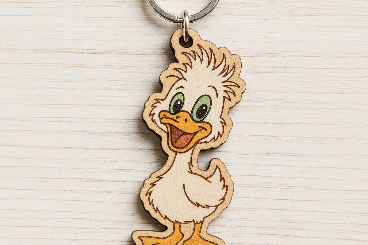 Intra απο ξύλο plywood 3mm-4mm πάχος – Παιχνιδιάρικο μπρελόκ πάπιας Δίασταση  5x5 cm INTRAFABR-122093071