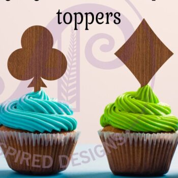 Intra απο ξύλο plywood 3mm-4mm πάχος – Παιγνιόχαρτα Cupcake Toppers, 4 σχέδια Δίασταση 20x20 cm INTRAFABR-92904400 - Image 1