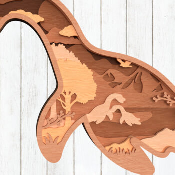 Intra απο ξύλο plywood 3mm-4mm πάχος – Σκηνή Ωκεανού Plesiosaurus Δίασταση  20x20 cm INTRAFABR-119557639 - Image 1