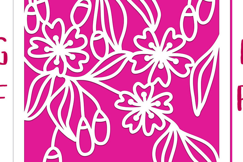 Intra απο ξύλο plywood 3mm-4mm πάχος – Αρχείο κομμένου με ευχετήρια κάρτα Plum Blossom Δίασταση  20x20 cm INTRAFABR-26439258