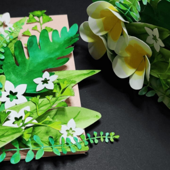 Intra απο ξύλο plywood 3mm-4mm πάχος – Πρότυπο λουλουδιών και καρτών Plumeria Δίασταση  20x20 cm INTRAFABR-32030742 - Image 2