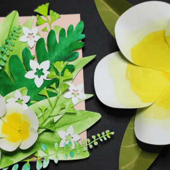 Intra απο ξύλο plywood 3mm-4mm πάχος – Πρότυπο λουλουδιών και καρτών Plumeria Δίασταση  20x20 cm INTRAFABR-32030742 - Image 4