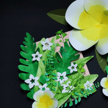 Intra απο ξύλο plywood 3mm-4mm πάχος – Πρότυπο λουλουδιών και καρτών Plumeria Δίασταση  20x20 cm INTRAFABR-32030742 - Image 6