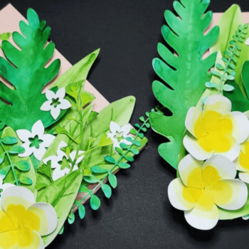 Intra απο ξύλο plywood 3mm-4mm πάχος – Πρότυπο λουλουδιών και καρτών Plumeria Δίασταση  20x20 cm INTRAFABR-32030742 - Image 8