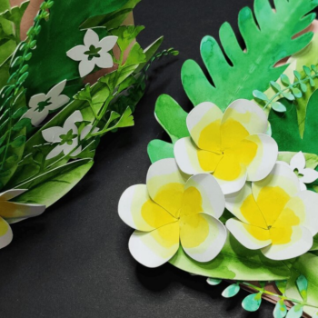 Intra απο ξύλο plywood 3mm-4mm πάχος – Πρότυπο λουλουδιών και καρτών Plumeria Δίασταση  20x20 cm INTRAFABR-32030742 - Image 9