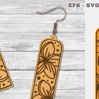 Intra απο ξύλο plywood 3mm-4mm πάχος – Σκουλαρίκια Plumeria Flower Δίασταση  5x5 cm INTRAFABR-103064644 - Image 1