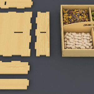 Intra απο ξύλο plywood 3mm-4mm πάχος – Δίσκος πρωινού κόντρα πλακέ Αρχεία κοπής με λέιζερ Δίασταση  20x20 cm INTRAFABR-37087713