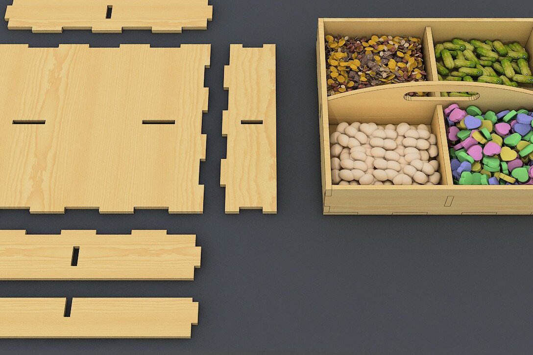 Intra απο ξύλο plywood 3mm-4mm πάχος – Δίσκος πρωινού κόντρα πλακέ Αρχεία κοπής με λέιζερ Δίασταση  20x20 cm INTRAFABR-37087713