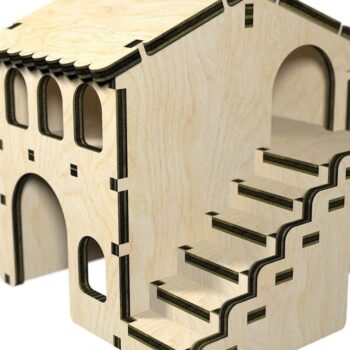 Intra απο ξύλο plywood 3mm-4mm πάχος – από κόντρα πλακέ Χάμστερ Σπίτι Δίασταση  20x20 cm INTRAFABR-31210214 - Image 1