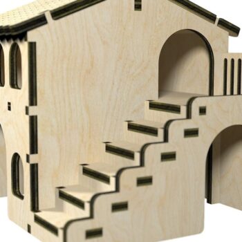 Intra απο ξύλο plywood 3mm-4mm πάχος – από κόντρα πλακέ Χάμστερ Σπίτι Δίασταση  20x20 cm INTRAFABR-31210214 - Image 3