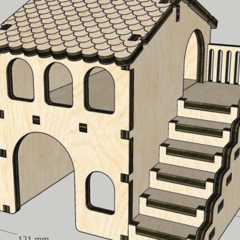 Intra απο ξύλο plywood 3mm-4mm πάχος – από κόντρα πλακέ Χάμστερ Σπίτι Δίασταση  20x20 cm INTRAFABR-31210214 - Image 4