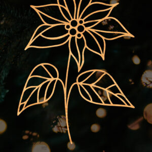 Intra απο ξύλο plywood 3mm-4mm πάχος – Λουλούδι Poinsettia Cut Laser Δίασταση  20x20 cm INTRAFABR-111692951