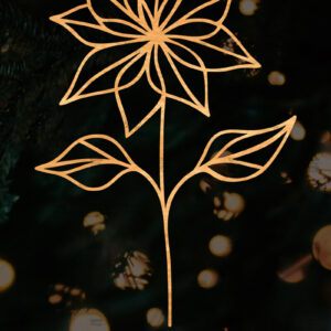 Intra απο ξύλο plywood 3mm-4mm πάχος – Λουλούδι Poinsettia Cut Laser Δίασταση  20x20 cm INTRAFABR-111693010