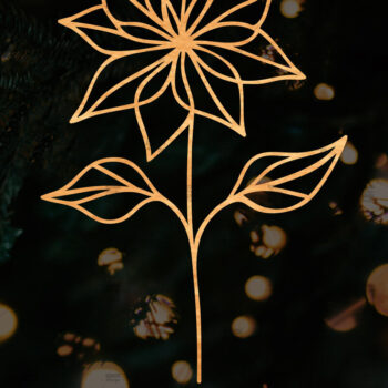 Intra απο ξύλο plywood 3mm-4mm πάχος – Λουλούδι Poinsettia Cut Laser Δίασταση  20x20 cm INTRAFABR-111693010 - Image 1