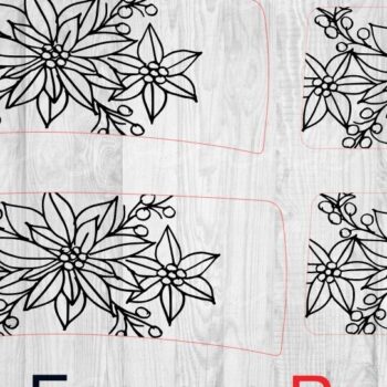 Intra απο ξύλο plywood 3mm-4mm πάχος – Topper με κλιπ μαλλιών Poinsettia Δίασταση  20x20 cm INTRAFABR-80093704 - Image 2