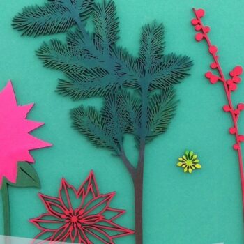 Intra απο ξύλο plywood 3mm-4mm πάχος – Λουλούδι κομμένο με λέιζερ Poinsettia Δίασταση  20x20 cm INTRAFABR-34380322 - Image 3