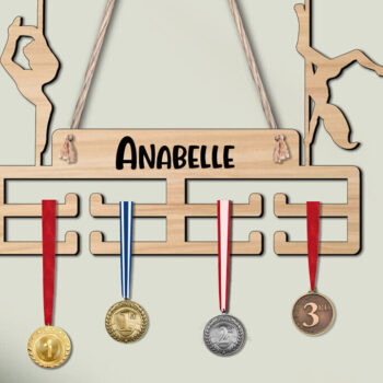 Intra απο ξύλο plywood 3mm-4mm πάχος – Κρεμάστρα μεταλλίων Pole Dance Woman Sport Δίασταση  20x20 cm INTRAFABR-120285070 - Image 1