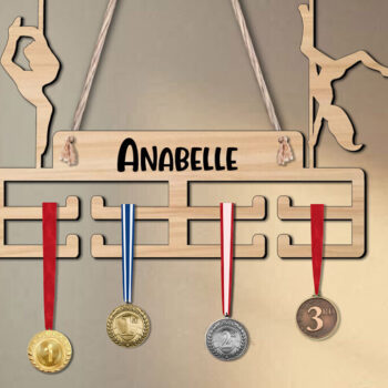 Intra απο ξύλο plywood 3mm-4mm πάχος – Κρεμάστρα μεταλλίων Pole Dance Woman Sport Δίασταση  20x20 cm INTRAFABR-120285070 - Image 2