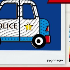 Intra απο ξύλο plywood 3mm-4mm πάχος – Αρχείο περικοπής με στρώσεις αστυνομικού αυτοκινήτου Δίασταση  20x20 cm INTRAFABR-35155337