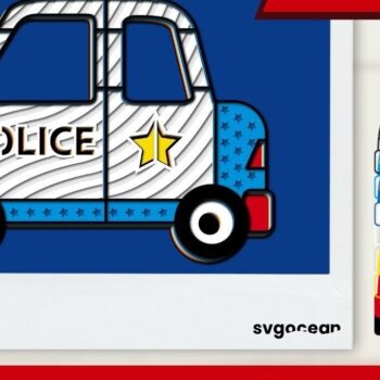 Intra απο ξύλο plywood 3mm-4mm πάχος – Αρχείο περικοπής με στρώσεις αστυνομικού αυτοκινήτου Δίασταση  20x20 cm INTRAFABR-35155337 - Image 1