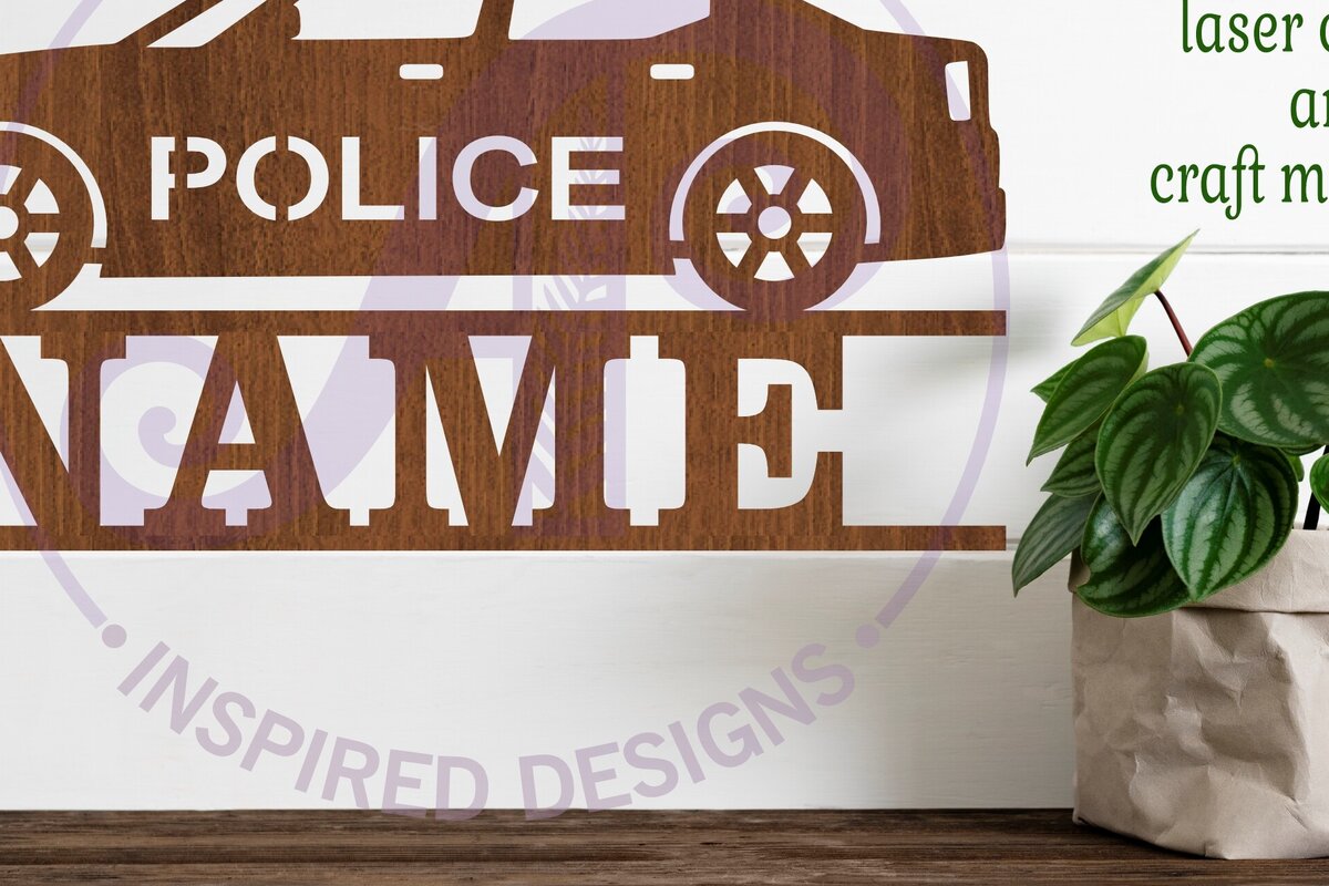 Intra απο ξύλο plywood 3mm-4mm πάχος – Πινακίδα ονόματος αστυνομικού αυτοκινήτου Δίασταση  20x20 cm INTRAFABR-95758274