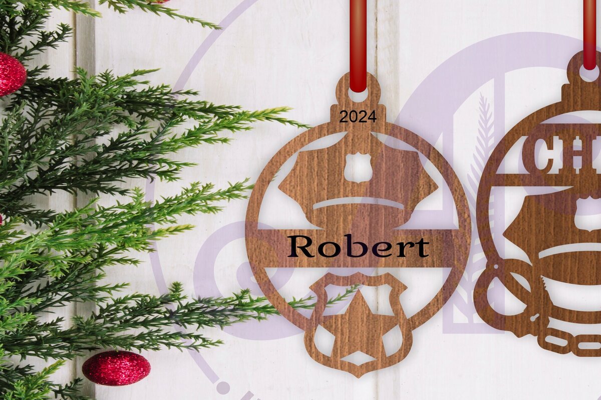 Intra απο ξύλο plywood 3mm-4mm πάχος – Αστυνομικό Χριστουγεννιάτικο Στολίδι Δίασταση  20x20 cm INTRAFABR-106349935