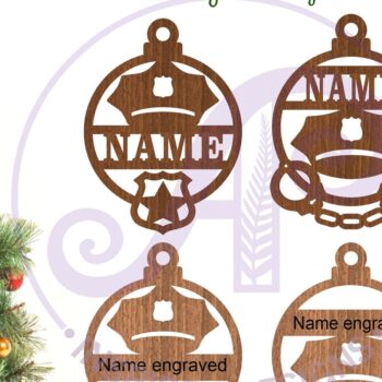 Intra απο ξύλο plywood 3mm-4mm πάχος – Αστυνομικό Χριστουγεννιάτικο Στολίδι Δίασταση 20x20 cm INTRAFABR-106349935 - Image 2