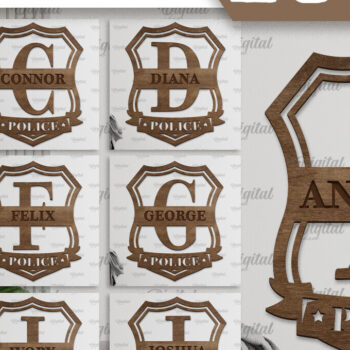 Intra απο ξύλο plywood 3mm-4mm πάχος – Πακέτο κοπής με λέιζερ μονογράμματα ονόματος αστυνομίας Δίασταση  20x20 cm INTRAFABR-97003052 - Image 1