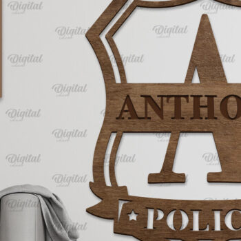 Intra απο ξύλο plywood 3mm-4mm πάχος – Πακέτο κοπής με λέιζερ μονογράμματα ονόματος αστυνομίας Δίασταση  20x20 cm INTRAFABR-97003052 - Image 2