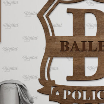 Intra απο ξύλο plywood 3mm-4mm πάχος – Πακέτο κοπής με λέιζερ μονογράμματα ονόματος αστυνομίας Δίασταση  20x20 cm INTRAFABR-97003052 - Image 3