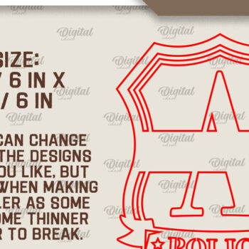 Intra απο ξύλο plywood 3mm-4mm πάχος – Πακέτο κοπής με λέιζερ μονογράμματα ονόματος αστυνομίας Δίασταση  20x20 cm INTRAFABR-97003052 - Image 8