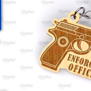 Intra απο ξύλο plywood 3mm-4mm πάχος – Ξύλινο μπρελόκ αστυνομικής κοπής με λέιζερ Δίασταση 5x5 cm INTRAFABR-99551302 - Image 1