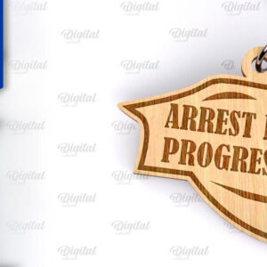 Intra απο ξύλο plywood 3mm-4mm πάχος – Ξύλινο μπρελόκ αστυνομικής κοπής με λέιζερ Δίασταση 5x5 cm INTRAFABR-99551116